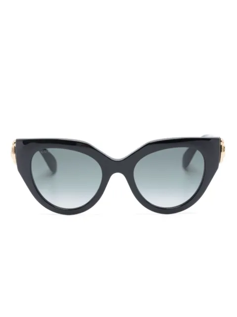 Gucci Eyewear logo-plaque cat eye-frame sunglasses Black GG1408S001