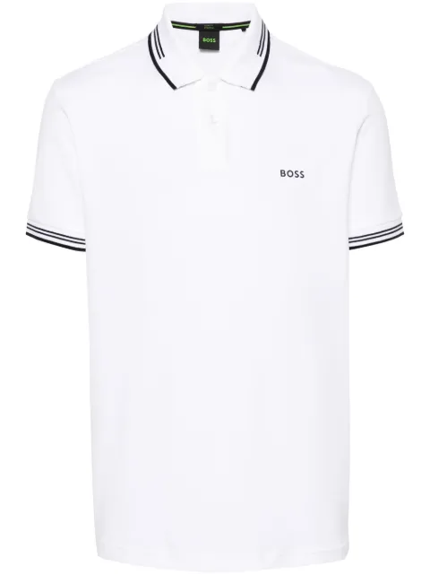 BOSS logo-print polo shirt White 50506193