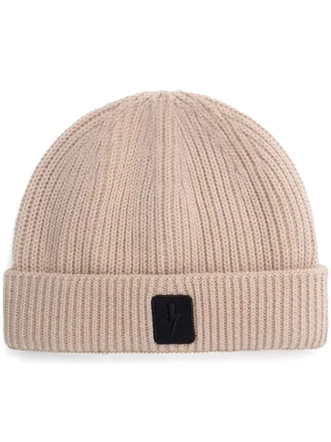 Neil Barrett logo-appliqué beanie Neutrals PBCP335V9505