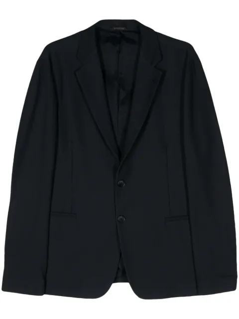 Giorgio Armani single-breasted piqué blazer Blue GM000003TE10045