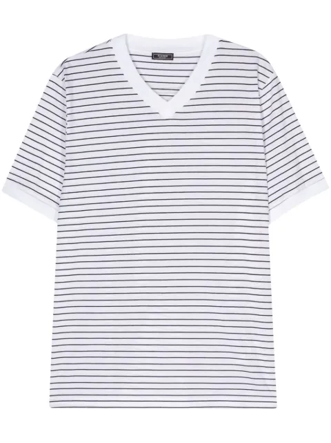 Peserico V-neck striped T-shirt White R55022J07451A