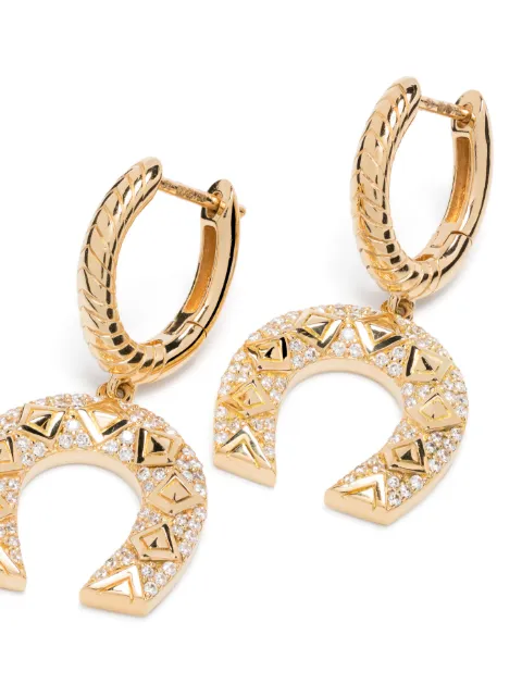 Harwell Godfrey 18kt yellow gold Horseshoe diamond drop earrings Gold EFFTBHSDHUG
