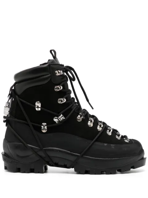 HELIOT EMIL lace-up leather hiking boots Black HE17024BLK01