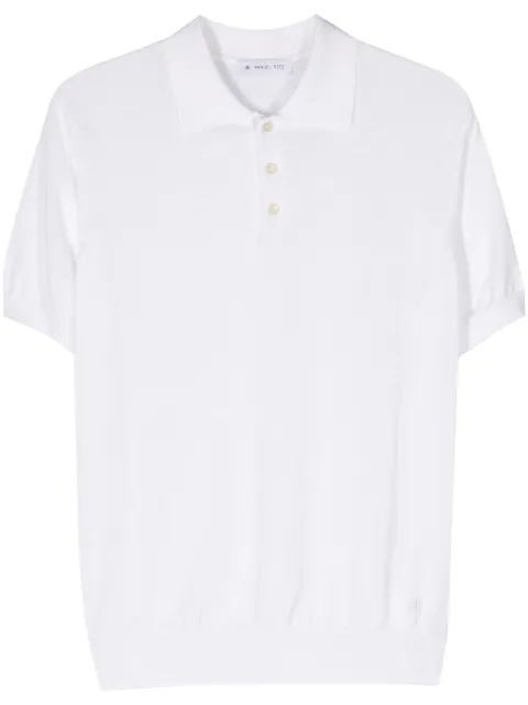 Manuel Ritz logo-embroidered fine-knit polo shirt White 3632M507243443