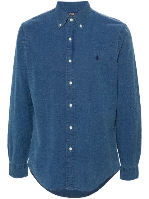 Polo Ralph Lauren Polo Pony-embroidery seersucker shirt Blue 710938519002