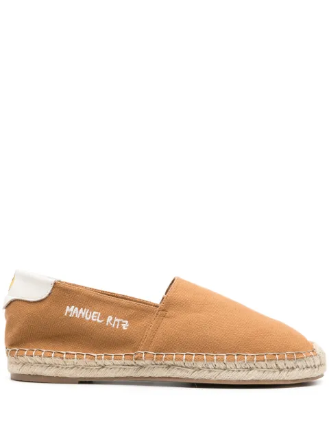 Manuel Ritz logo-embroidered canvas espadrilles Brown 3632Q520243474
