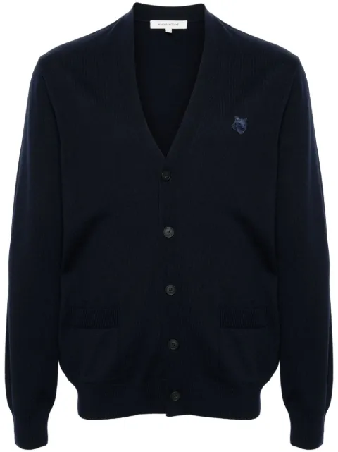 Maison Kitsuné Chillax Fox wool cardigan Blue MM00509KT1036