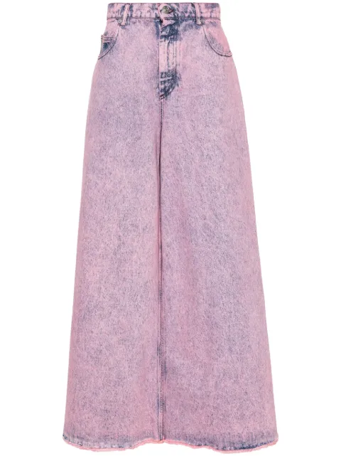 Marni marble-effect wash wide-leg jeans Pink PAJD0340A0USCV96MBC13