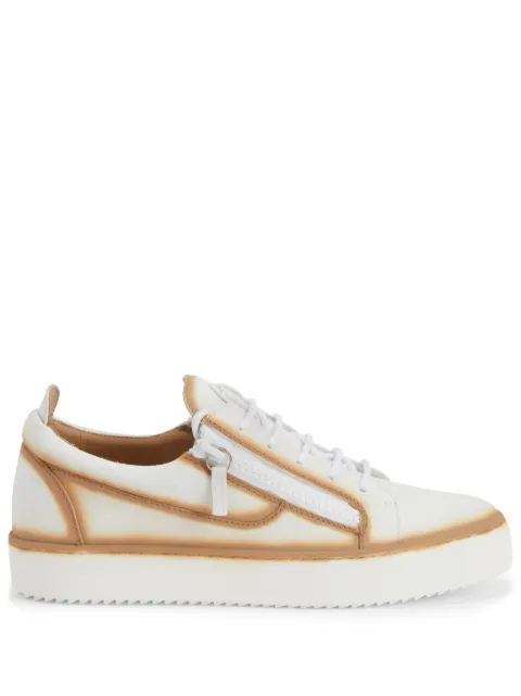 Giuseppe Zanotti Frankie seam-detail double-zip low-top sneakers White RM40032004