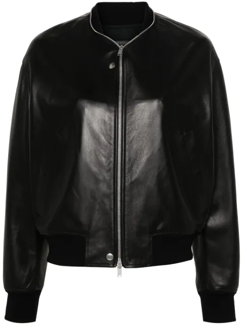 Jil Sander leather bomber jacket Black J04BN0104J07173