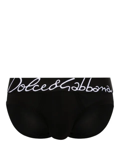 Dolce & Gabbana logo-waistband stretch-cotton briefs Black M3F31JONP20
