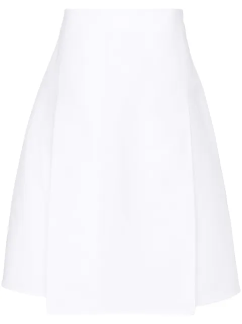 Marni A-line cotton midi skirt White GOMA0600A0TCX28