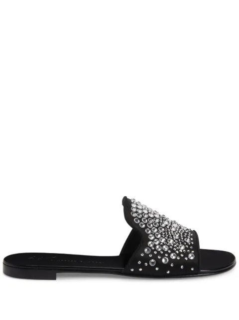 Giuseppe Zanotti Andromedha rhinestone-embellished satin sandals Black E400080001