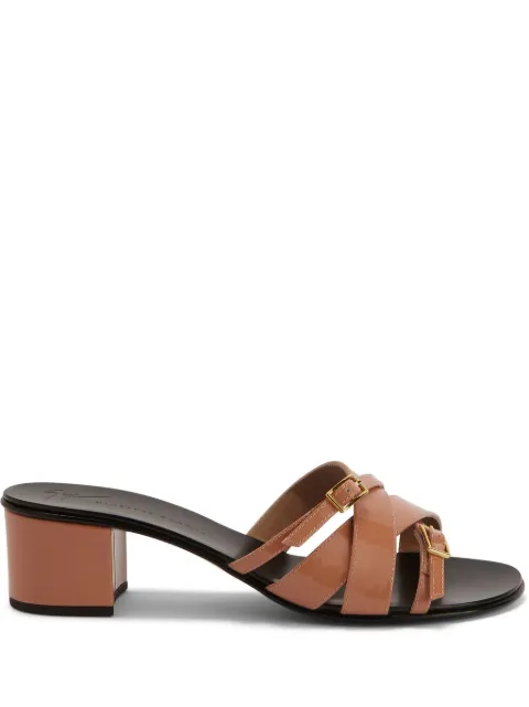 Giuseppe Zanotti 40mm Alhima buckle leather sandals Neutrals E400081A002