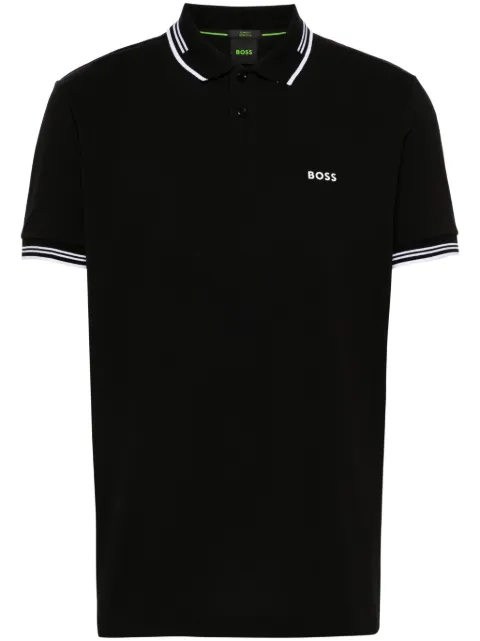 BOSS logo-print polo shirt Black 50506193