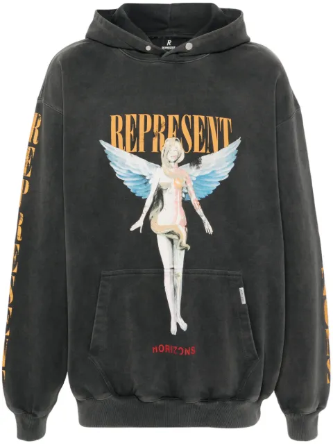 Represent Reborn graphic-print hoodie Grey MLM435444