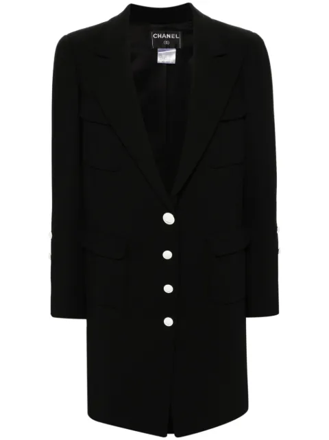 CHANEL Pre-Owned 2007s single-breasted coat Black CHA2500RE
