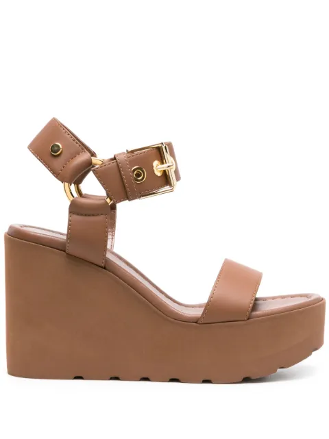 Gianvito Rossi leather wedge sandals Brown G3234260GOMCLN