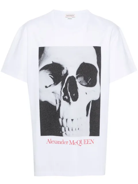 Alexander McQueen skull-print cotton T-shirt White 781993QTAA6