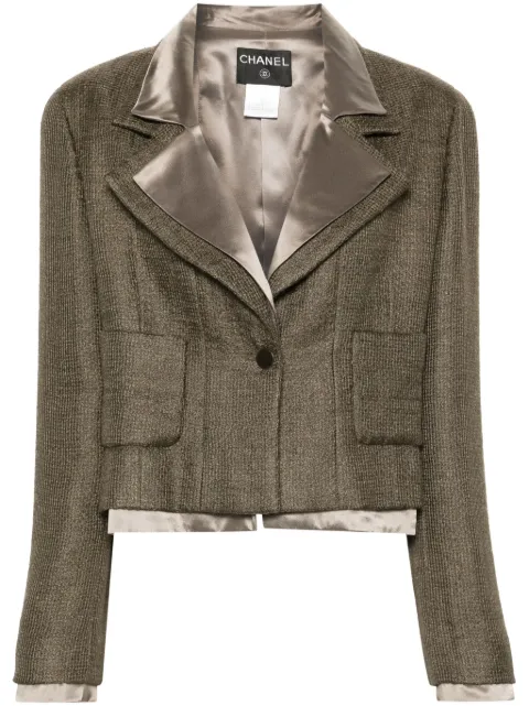 CHANEL Pre-Owned 1999 layered tweed jacket Green CHA1800RB