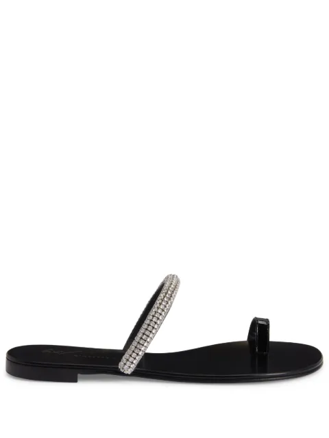 Giuseppe Zanotti Galassia rhinestone-embellished toe-loop flat sandals Black E400051001