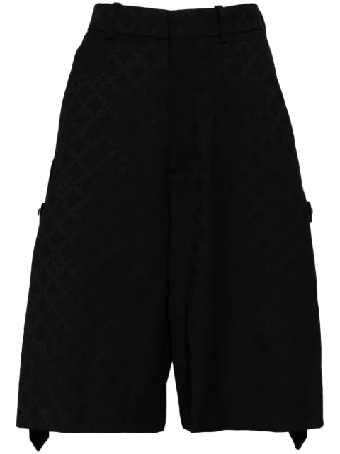 Charles Jeffrey Loverboy logo-appliqué knee-length shorts Black 43030204F