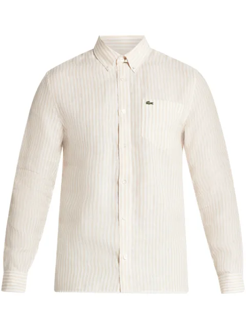 Lacoste striped linen shirt White CH6985