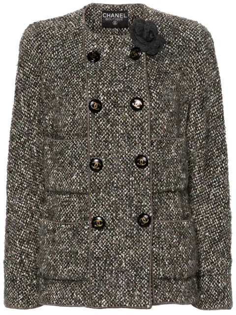 CHANEL Pre-Owned 2000s double-breasted wool jacket Grey CHA3500RG