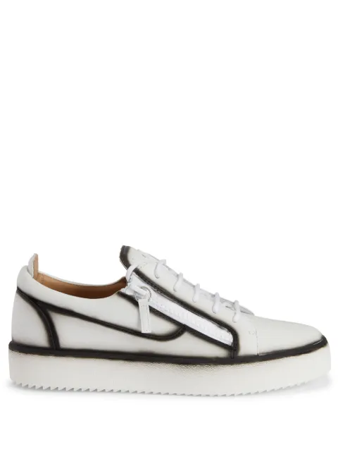 Giuseppe Zanotti Frankie seam-detail double-zip low-top sneakers White RM40032001