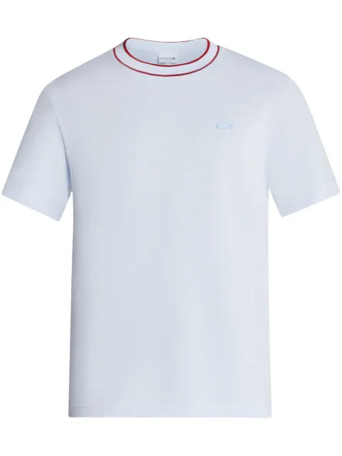 Lacoste stripe-collar cotton piqué T-shirt Blue TH8174