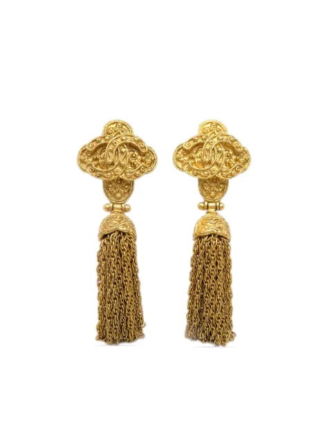 CHANEL Pre-Owned 1994 tassel CC clip-on earrings Gold ER94A