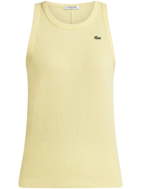 Lacoste logo-appliqué ribbed tank top Yellow TF5388