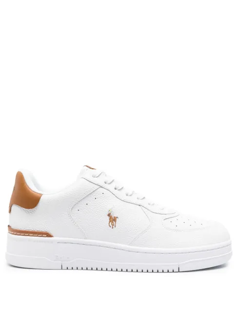 Polo Ralph Lauren Polo Pony embroidered leather sneakers White 809923071002