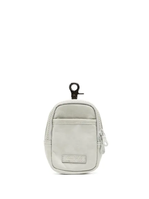 Private Stock Kew zip leather pouch Grey PS02ACA14B