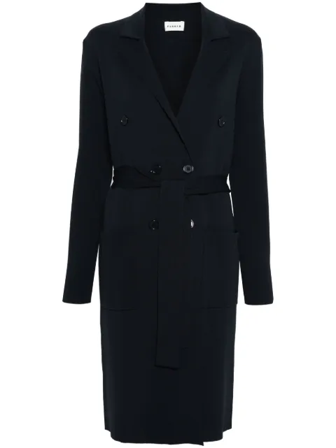 P.A.R.O.S.H. knitted double-breasted midi coat Blue ROMA24D535525