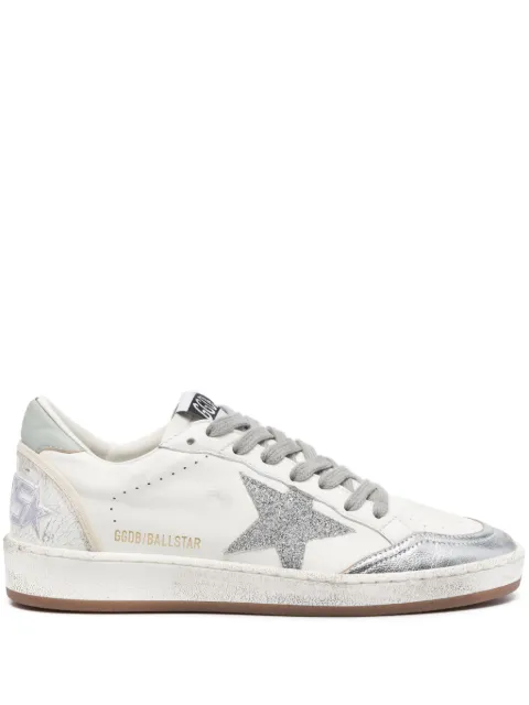 Golden Goose Ballstar glittered leather sneakers White GWF00117F005365