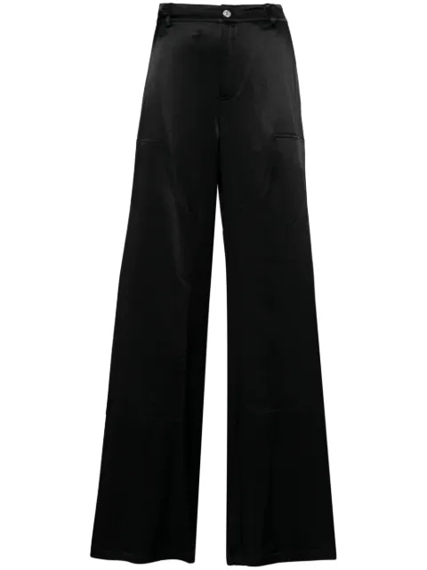 MOSCHINO JEANS satin-finish wide-leg trousers Black K2J03343767