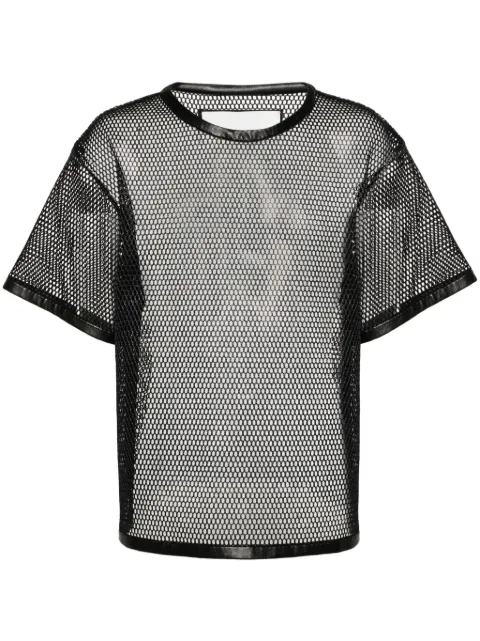Jil Sander perforated leather-trim T-shirt Black J22GC0163JTN351