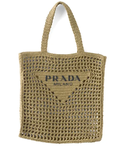 Prada crochet tote bag Green 1BG393VOOO2C2T