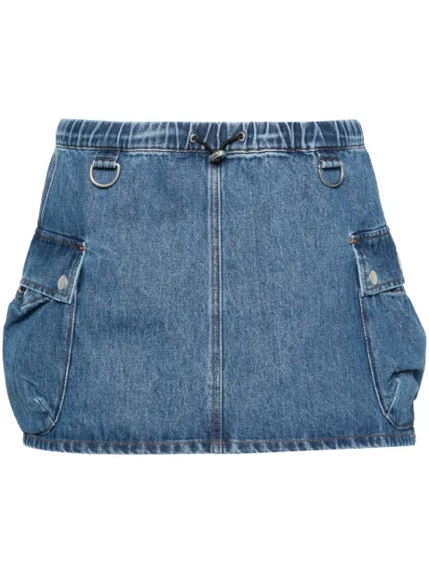 Coperni appliqué-logo denim cargo skirt Blue COPJ49202