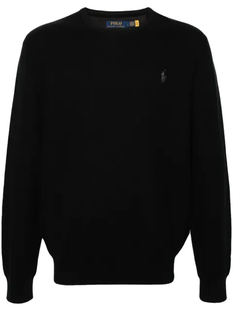Polo Ralph Lauren embroidered-logo cotton jumper Black 710918163508
