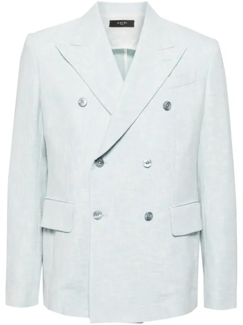 AMIRI Cross Hatch mélange-effect blazer Blue AMSUJT1001