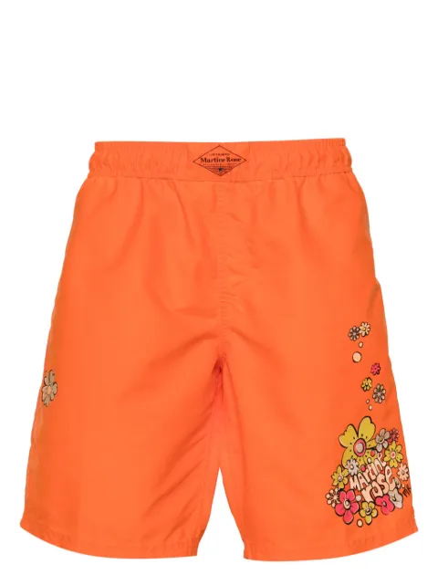 Martine Rose Board floral-print swim shorts Orange MRSS24138A