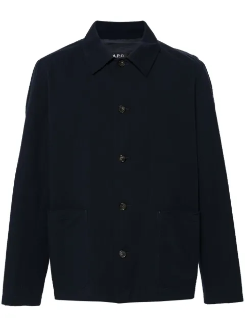 A.P.C. texturised cotton shirt jacket Blue COGXUH03210