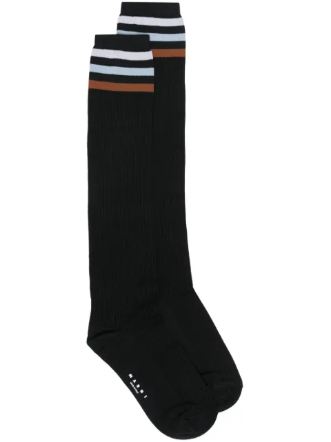 Marni striped-detail ribbed socks Black SKMC0182Q0UFN210