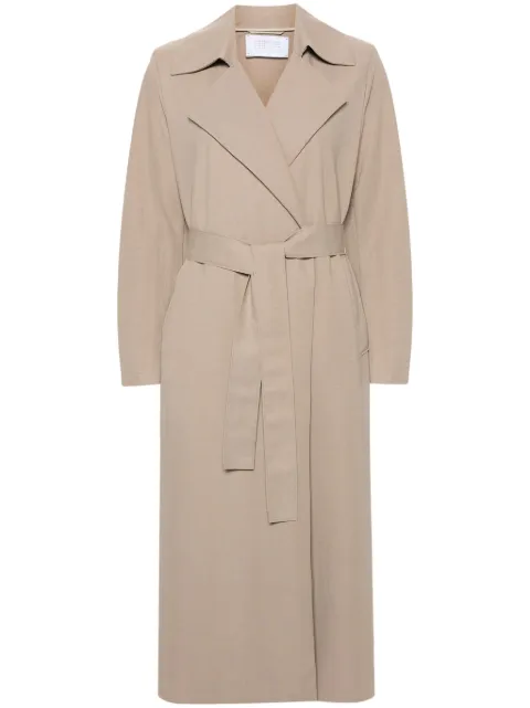 Harris Wharf London notched-lapel belted trench coat Neutrals A1342PYF