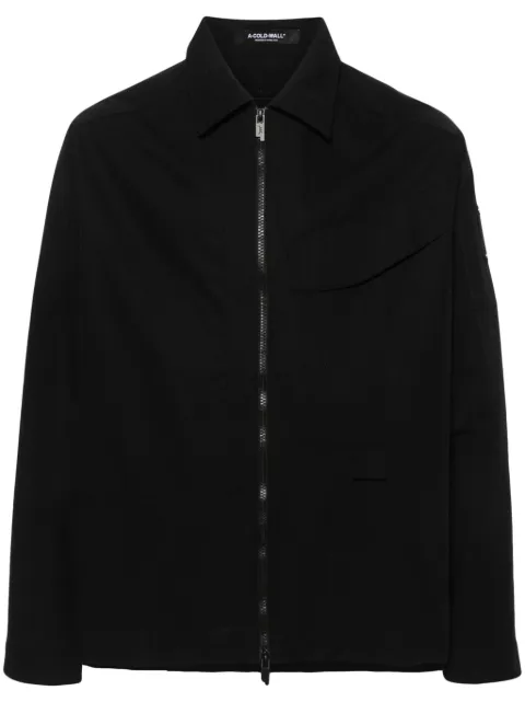 A-COLD-WALL* logo-embroidered ripstop overshirt Black ACWMSH138A