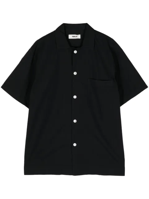 TEKLA plain organic-cotton shirt Black SWEBL