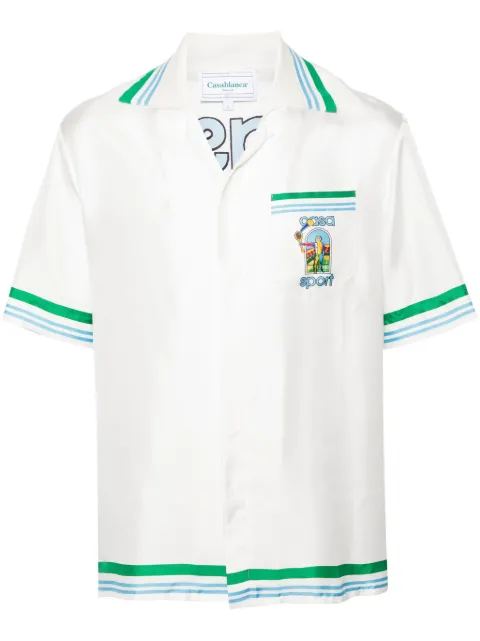 Casablanca Casa Sport silk shirt White MS24SH014