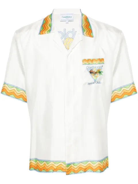 Casablanca Afro Cubism silk shirt White MS24SH003